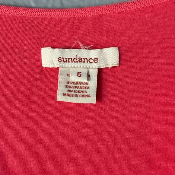 Sundance | lace overlay | coral | sleeveless | midi | dress | size 6 - Picture 11 of 11